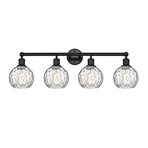 Athens Water Glass - 4 Light Bath Vanity In Industrial Style-10.5 Inches Tall and 33 Inches Wide - 1289936