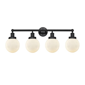 Beacon - 4 Light Bath Vanity with 6 Inch Glass In Modern Style-10 Inches Tall and 33.5 Inches Wide - 1289938