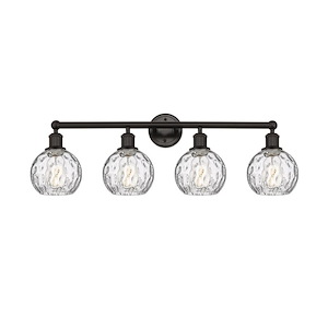 Athens Water Glass - 4 Light Bath Vanity In Industrial Style-10.5 Inches Tall and 33 Inches Wide - 1289936
