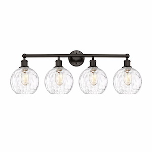 Athens Water Glass - 4 Light Bath Vanity In Modern Style-12.88 Inches Tall and 35 Inches Wide - 1311344