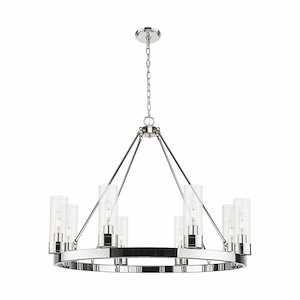 Boreas - 8 Light 8 Inch Shade Chandelier-28 Inch Tall and 36 Inch Wide - 1375767