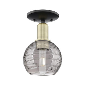 Athens Deco Swirl - 1 Light Semi-Flush Mount-11 Inch Tall and 5.88 Inch Wide - 1372682