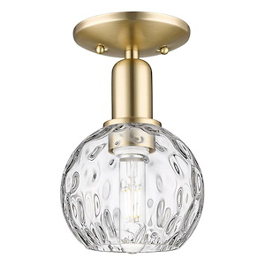 Athens Water Glass - 1 Light Semi-Flush Mount-9.5 Inch Tall and 6 Inch Wide - 1387808