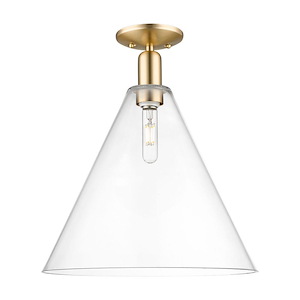 Berkshire Glass - 1 Light Semi-Flush Mount-19 Inch Tall and 16 Inch Wide - 1387871