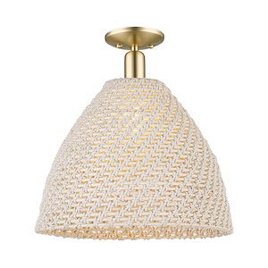 Bristol Natural - 1 Light Semi-Flush Mount-16.88 Inch Tall and 15.75 Inch Wide - 1427085