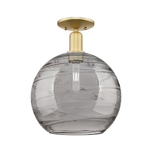 Athens Deco Swirl - 1 Light Semi-Flush Mount-14.88 Inch Tall and 12 Inch Wide - 1387845