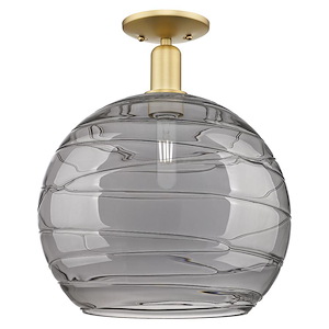 Athens Deco Swirl - 1 Light Semi-Flush Mount-16.63 Inch Tall and 13.75 Inch Wide - 1387825