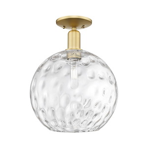 Athens Water Glass - 1 Light Semi-Flush Mount-15 Inch Tall and 12 Inch Wide - 1387849