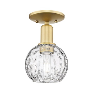Athens Water Glass - 1 Light Semi-Flush Mount-9.5 Inch Tall and 6 Inch Wide - 1387808