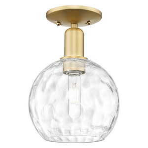 Athens Water Glass - 1 Light Semi-Flush Mount-11.5 Inch Tall and 8 Inch Wide - 1387846