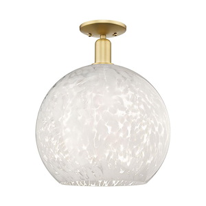 White Mouchette - 1 Light Semi-Flush Mount-18.13 Inch Tall and 13.75 Inch Wide - 1387842