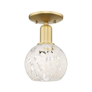 White Mouchette - 1 Light Semi-Flush Mount-9.5 Inch Tall and 6 Inch Wide - 1387827