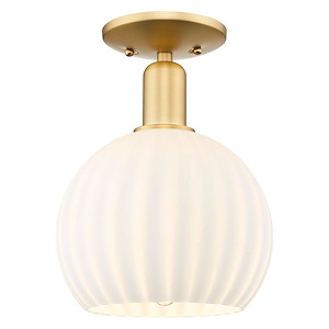 White Venetian - 1 Light Semi-Flush Mount-13.25 Inch Tall and 10 Inch Wide - 1387850