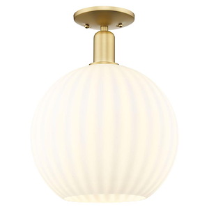 White Venetian - 1 Light Semi-Flush Mount-15 Inch Tall and 12 Inch Wide - 1387874
