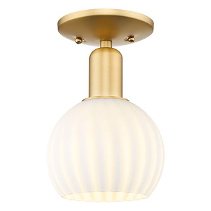 White Venetian - 1 Light Semi-Flush Mount-9.5 Inch Tall and 6 Inch Wide - 1387875