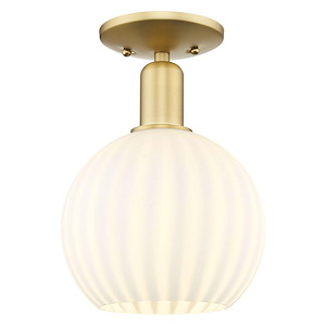 White Venetian - 1 Light Semi-Flush Mount-11.25 Inch Tall and 8 Inch Wide - 1387888