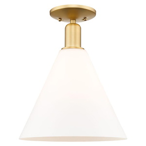 Berkshire Glass - 1 Light Semi-Flush Mount-14.5 Inch Tall and 12 Inch Wide - 1387880