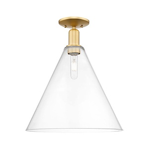 Berkshire Glass - 1 Light Semi-Flush Mount-19 Inch Tall and 16 Inch Wide - 1387871