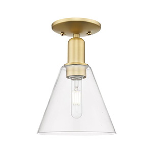 Berkshire Glass - 1 Light Semi-Flush Mount-11.5 Inch Tall and 8 Inch Wide - 1387883