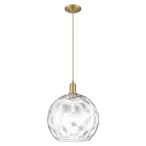Athens Water Glass - 1 Light Cord Hung Mini Pendant-15.95 Inch Tall and 13 Inch Wide - 1387901
