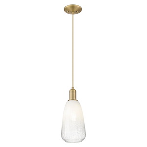 Brookhaven Almond - 1 Light Cord Hung Mini Pendant-13.83 Inch Tall and 6 Inch Wide - 1427427