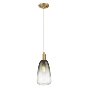 Brookhaven Almond - 1 Light Cord Hung Mini Pendant-13.83 Inch Tall and 6 Inch Wide - 1427043