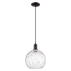 Athens Water Glass - 1 Light Cord Hung Mini Pendant-12.58 Inch Tall and 10 Inch Wide - 1387960