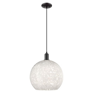 White Mouchette - 1 Light Cord Hung Mini Pendant-17.45 Inch Tall and 13.75 Inch Wide - 1387923
