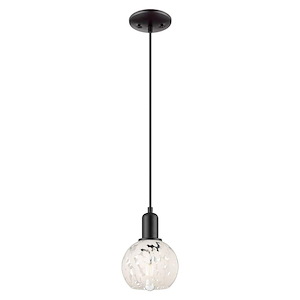 White Mouchette - 1 Light Cord Hung Mini Pendant-8.83 Inch Tall and 6 Inch Wide - 1387910