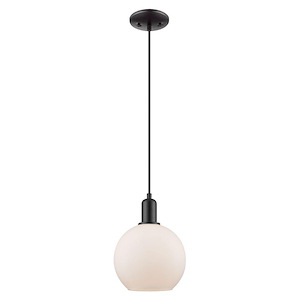 Athens - 1 Light Cord Hung Mini Pendant-10.83 Inch Tall and 8 Inch Wide - 1387947