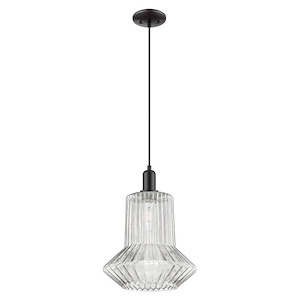 Springwater - 1 Light Cord Hung Mini Pendant-15.83 Inch Tall and 12 Inch Wide - 1387894