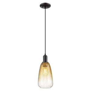 Brookhaven Almond - 1 Light Cord Hung Mini Pendant-13.83 Inch Tall and 6 Inch Wide - 1427113