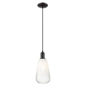 Brookhaven Almond - 1 Light Cord Hung Mini Pendant-13.83 Inch Tall and 6 Inch Wide - 1427095