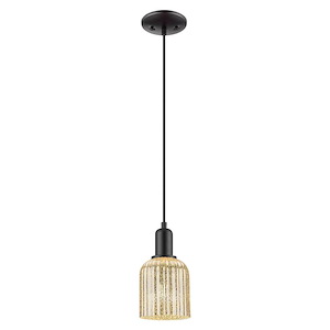 Bridal Veil - 1 Light Cord Hung Mini Pendant-5 Inch Wide and 10 Inch Tall - 1372715