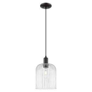 Bridal Veil - 1 Light Cord Hung Mini Pendant-8 Inch Wide and 13.5 Inch Tall - 1372716