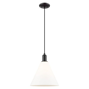 Berkshire Glass - 1 Light Cord Hung Mini Pendant-13.83 Inch Tall and 12 Inch Wide - 1387926