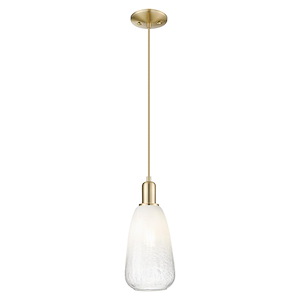 Brookhaven Almond - 1 Light Cord Hung Mini Pendant-13.83 Inch Tall and 6 Inch Wide - 1427143