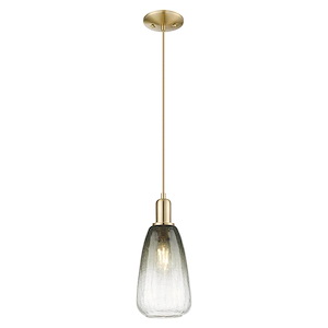 Brookhaven Almond - 1 Light Cord Hung Mini Pendant-13.83 Inch Tall and 6 Inch Wide - 1427145