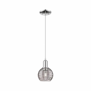 Athens Deco Swirl - 1 Light Cord Hung Mini Pendant-8 Inch Tall and 5.88 Inch Wide - 1373798