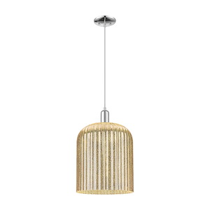 Bridal Veil - 1 Light Cord Hung Mini Pendant-18.38 Inch Tall and 12 Inch Wide - 1374101