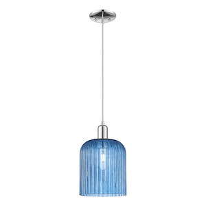 Bridal Veil - 1 Light Cord Hung Mini Pendant-13.5 Inch Tall and 8 Inch Wide - 1374103