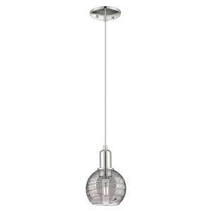 Athens Deco Swirl - 1 Light Cord Hung Mini Pendant-5.88 Inch Wide and 8 Inch Tall - 1372721