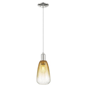 Brookhaven Almond - 1 Light Cord Hung Mini Pendant-13.83 Inch Tall and 6 Inch Wide - 1427203