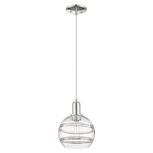 Rochester - 1 Light Cord Hung Mini Pendant-10.7 Inch Tall and 8 Inch Wide - 1387930