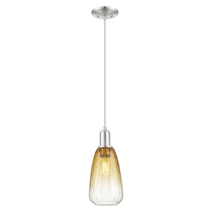 Brookhaven Almond - 1 Light Cord Hung Mini Pendant-13.83 Inch Tall and 6 Inch Wide - 1427153