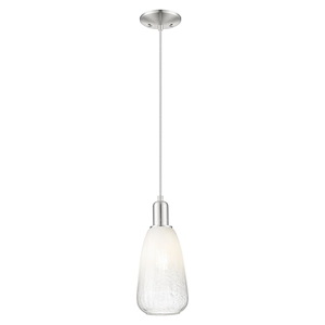 Brookhaven Almond - 1 Light Cord Hung Mini Pendant-13.83 Inch Tall and 6 Inch Wide - 1427140