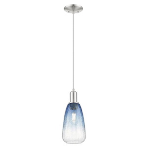 Brookhaven Almond - 1 Light Cord Hung Mini Pendant-13.83 Inch Tall and 6 Inch Wide - 1427102