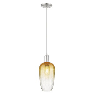 Brookhaven Flute - 1 Light Cord Hung Mini Pendant-15.83 Inch Tall and 7 Inch Wide - 1427141