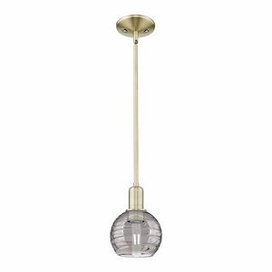Athens Deco Swirl - 1 Light Stem Hung Mini Pendant-8 Inch Tall and 5.88 Inch Wide - 1373811