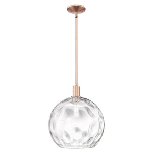 Athens Water Glass - 1 Light Stem Hung Mini Pendant-15.75 Inch Tall and 13 Inch Wide - 1387956